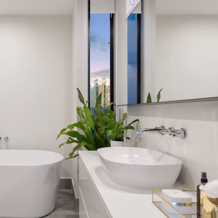Vanity and fixture detail, Bathroom work in Gulberg
