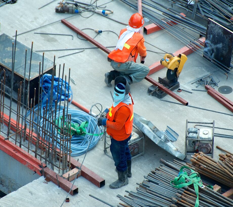 Reinforcement detail view, Construction work in DHA Lahore